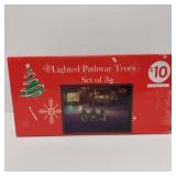 3- 2FT TALL PRE-LIT CHRISTMAS TREES