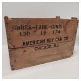 VINTAGE KEY CAN WOOD CRATE