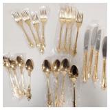 20 PC GOLD FLATWARE VINTAGE NOS