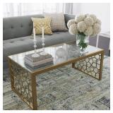 BRASS & GLASS COFFEE TABLE
