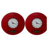 PAIR RED DIGITAL KITCHEN SCALES
