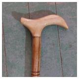 37" CARVED WOODEN CANE