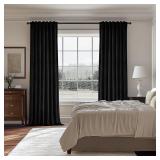 PAIR OF BLACK VELVET DRAPES