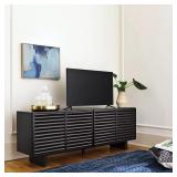 60" BLK THRESHOLD FLUTED CABINET