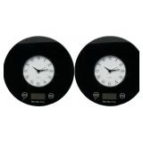 PAIR BLACK DIGITAL KITCHEN SCALES