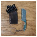 DAMASCUS STEEL KEYCHAIN KNIFE