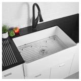 WHITE CERAMIC FARMHOUSE SINK
