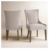 PAIR 40" SILVER WINGBACK CHAIRS