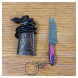 DAMASCUS STEEL KEYCHAIN KNIFE