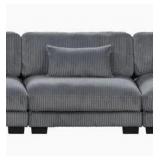 GREY CORDUROY ARMLESS CHAIR