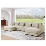 4 PC CORDUROY SECTIONAL (INCOMPLETE)