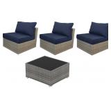 RATTAN PATIO CHAIRS & TABLE