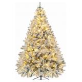 4.5FT SNOW FLOCKED ARTIFICIAL CHRISTMAS TREE