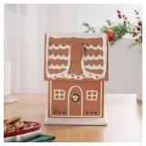 CERAMIC GINGERBREAD HOUSE COOKIE JAR