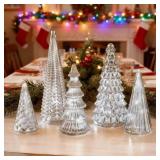 5PC PLASTIC ILLUMINATED CHRISTMAS TREES