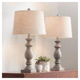 PAIR 26.5" COTTAGE TRADITIONAL TABLE LAMPS