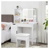 38" LIGHTED MIRROR VANITY & STOOL SET