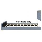 QUEEN SZ GREY VELVET SIDE RAILS