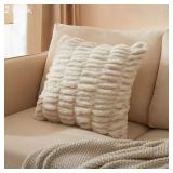 2PK 18X18 RUCHED FUR THORW PILLOWS