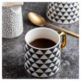 4PK 14OZ MEDALLION STONEWARE MUGS