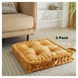 PAIR 22X22 TUFTED FLOOR CUSHIONS
