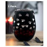 2PK STEMLESS GHOST WINE GLASSES
