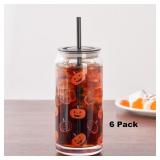 6PK 20OZ PUMPKIN GLASS SIPPER CANS