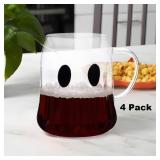 4PK GLASS GHOST EYES MUGS