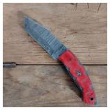 DAMASCUS STEEL FIXED BLADE KNIFE