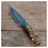 DAMASCUS STEEL SM FIXED BLADE KNIFE