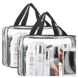 2PC LARGE CLEAR MAKEUP BAGS