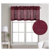 PAIR 18" BURGUNDY LINEN VALANCES