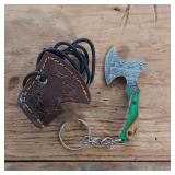 DAMASCUS STEEL HATCHET KEYCHAIN