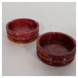 PAIR OF RESIN ASHTRAYS