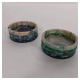 PAIR OF RESIN ASHTRAYS