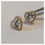 925 STERLING SILVER HEART CZ EARRINGS