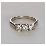 SZ 10 925 SILVER MOISSANITE RING