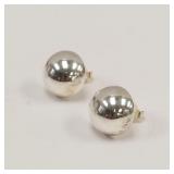 STERLING BALL STUD EARRING 925 SILVER
