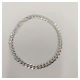 CUBAN LINK MENS STERLING SILVER BRACELET