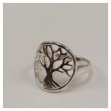 SZ 7 TREE RING STERLING SILVER