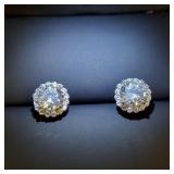 ROUND CUT EARRINGS 925 STERLING SILVER