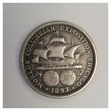 1893 SILVER HALF DOLLAR COIN