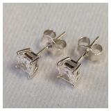925 STERLING SILVER 4X4MM STUD EARRINGS