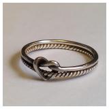 SZ 10 SILVER LOVE KNOT HEART RING