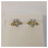BEE STUD EARRINGS 925 STERLING SILVER