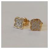 925 STERLING SILVER CLOVER STUD EARRINGS