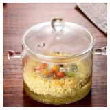 1.4 QT GLASS SAUCEPAN W/ LID