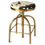 ADJUSTABLE COWHIDE BARSTOOL