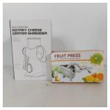 CHEESE GRATER & FRUIT PRESS