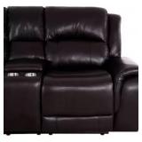 37.79" FAUX LEATHER RECLINER LOVESEAT (BOX 3)